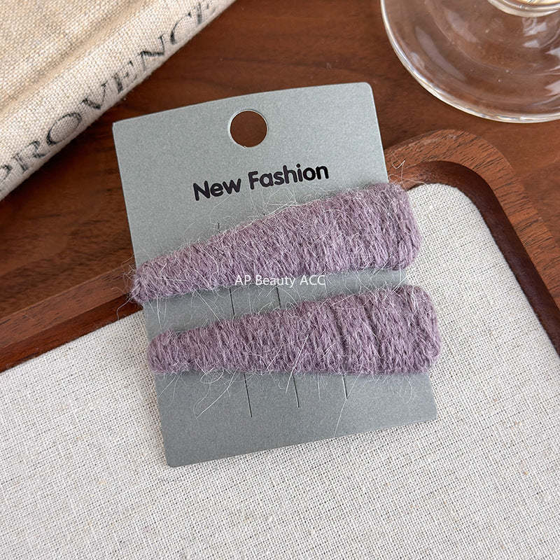 E廠-韓國ins秋冬彩色三角毛線bb夾髮夾可愛甜美瀏海夾側邊夾頭飾髮飾「27652」25.11-4