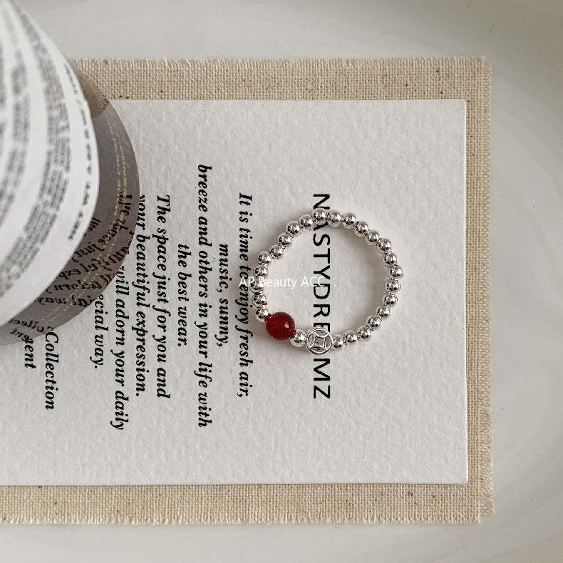 C廠-古風宮廷風葫蘆繡球愛心錢幣大象吉祥淡水珍珠彈力S925純銀戒指「RA」25.11-4