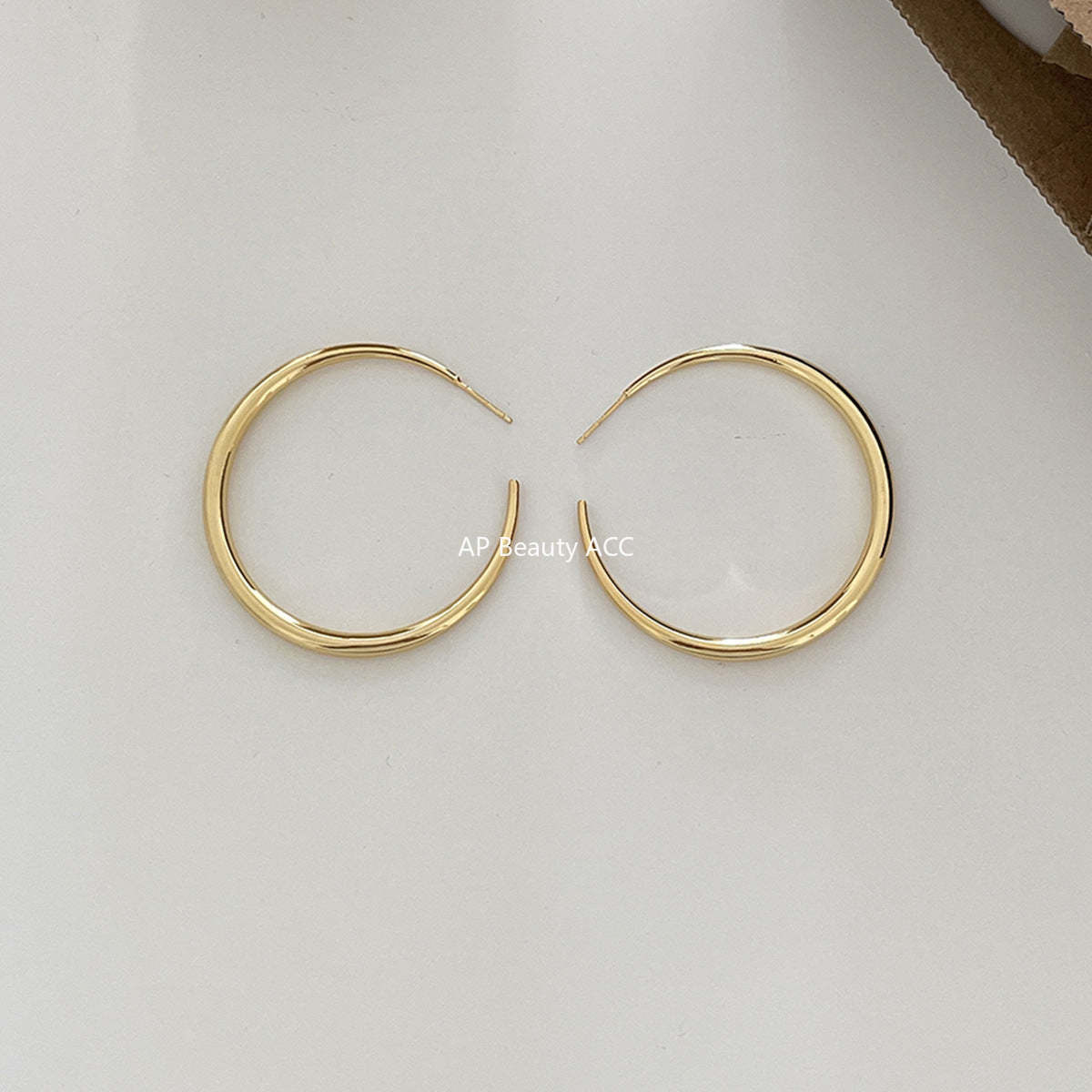 C廠-歐美冷淡風誇張大圓圈耳環輕奢小眾氣質銀針耳釘網紅同款秋冬耳飾「EH-4183」25.11-1