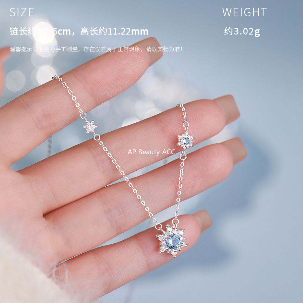 D廠-原創足銀S999雪花鋯石項鍊聖誕耳環時尚輕奢手鍊氣質禮物「YC0938N_1 YC3199R_1 YC4059SL_1」25.12-3