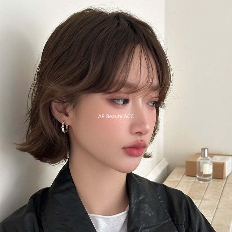 C廠-新款不規則錫紙紋銀針耳環女小眾簡約時髦素圈耳扣ins高級感耳環「EH-4315」25.12-2