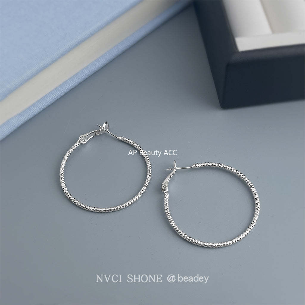 A廠-時尚個性冷淡風大耳圈圓圈銀針高級感通勤百搭工廠耳飾「7165-7172」25.11-4