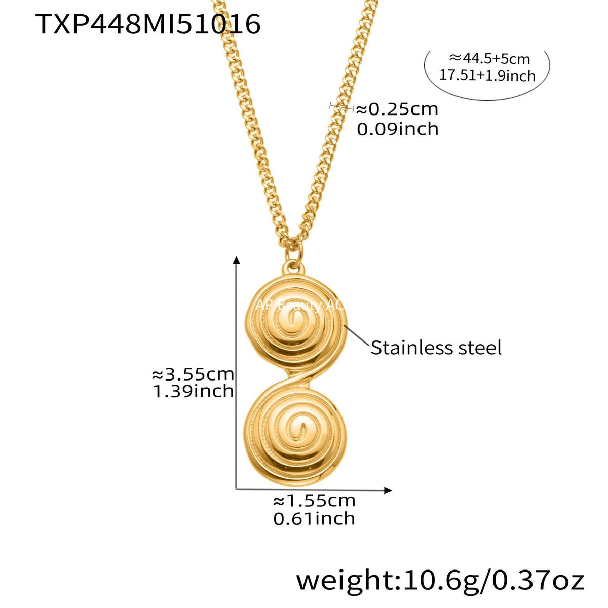 B廠-INS風螺紋圈圈耳環不鏽鋼項鍊首飾套裝時尚個性潮跨境飾品「TXP448」25.10-4