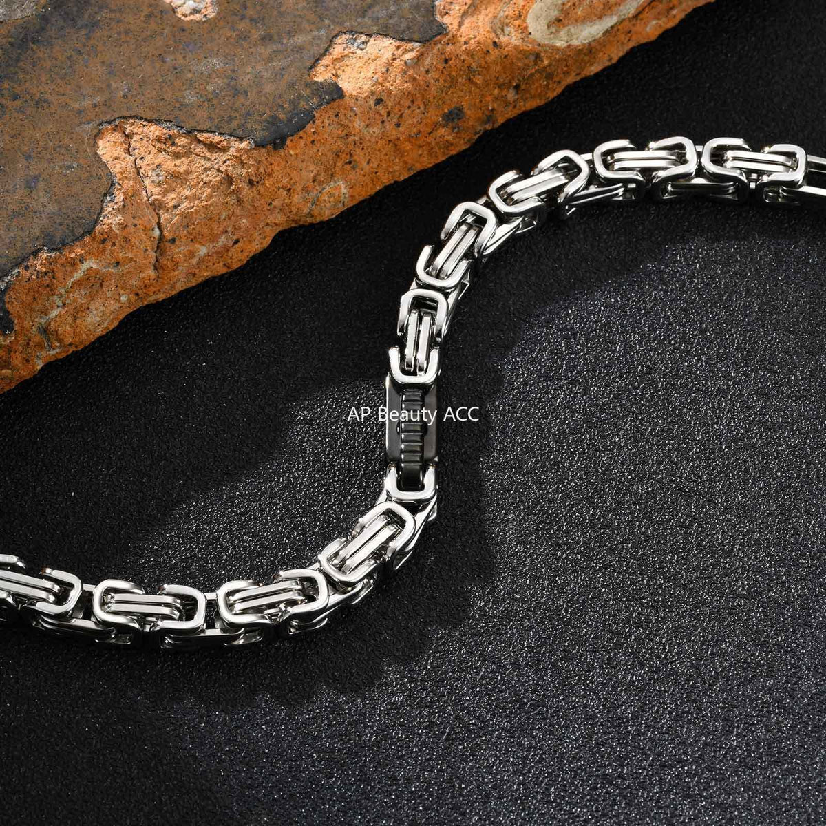 G廠-不鏽鋼單個日字配件拜佔庭鏈手鍊「BR-2701」25.10-5