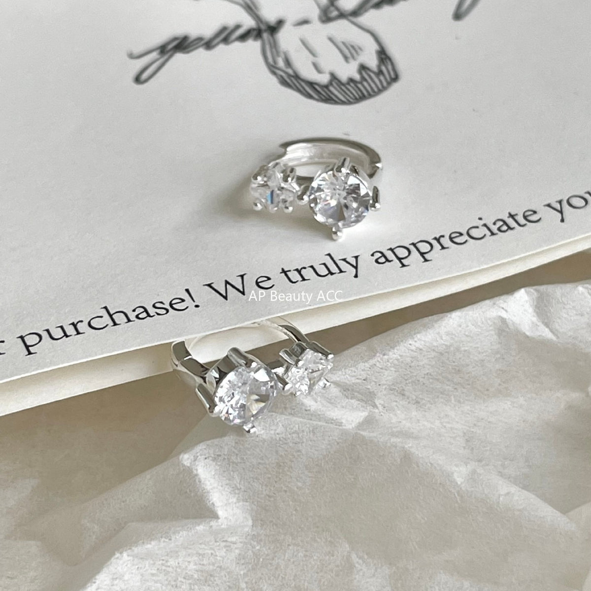 F廠-韓國韓版925純銀鋯石耳扣耳釘簡約氣質百搭ins風耳飾「C1419」25.11-1