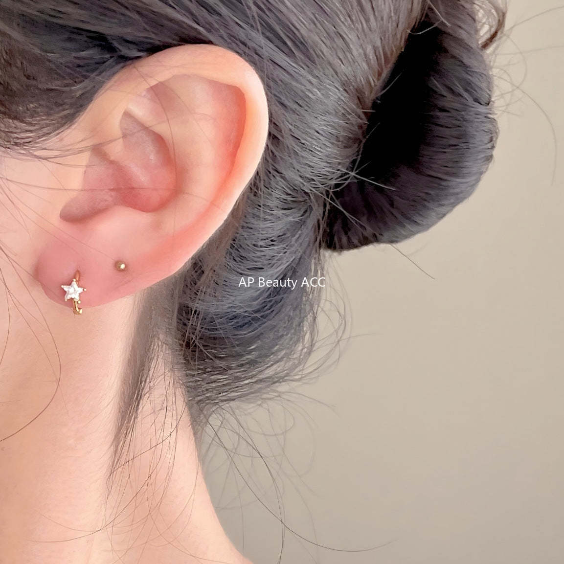 F廠-韓國韓版925純銀星星鋯石耳扣耳環簡約氣質百搭ins風耳飾「C1423」25.11-4