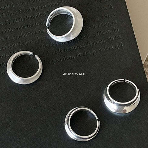 C廠-小眾清冷感磨砂素圈戒指女輕奢高級感ins食指戒百搭設計氣質指環「JZ-0729」25.11-3