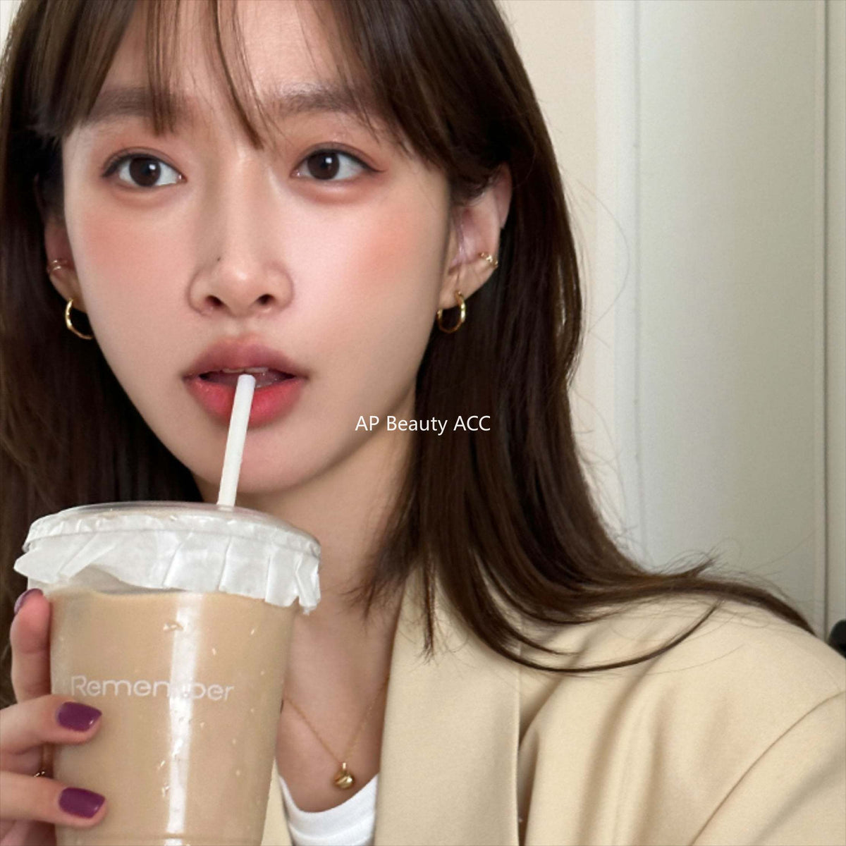 C廠-925銀針規則素圈耳環直針耳圈耳小眾設計高級感耳釘耳飾女「EH-1754.SJ」25.12-3