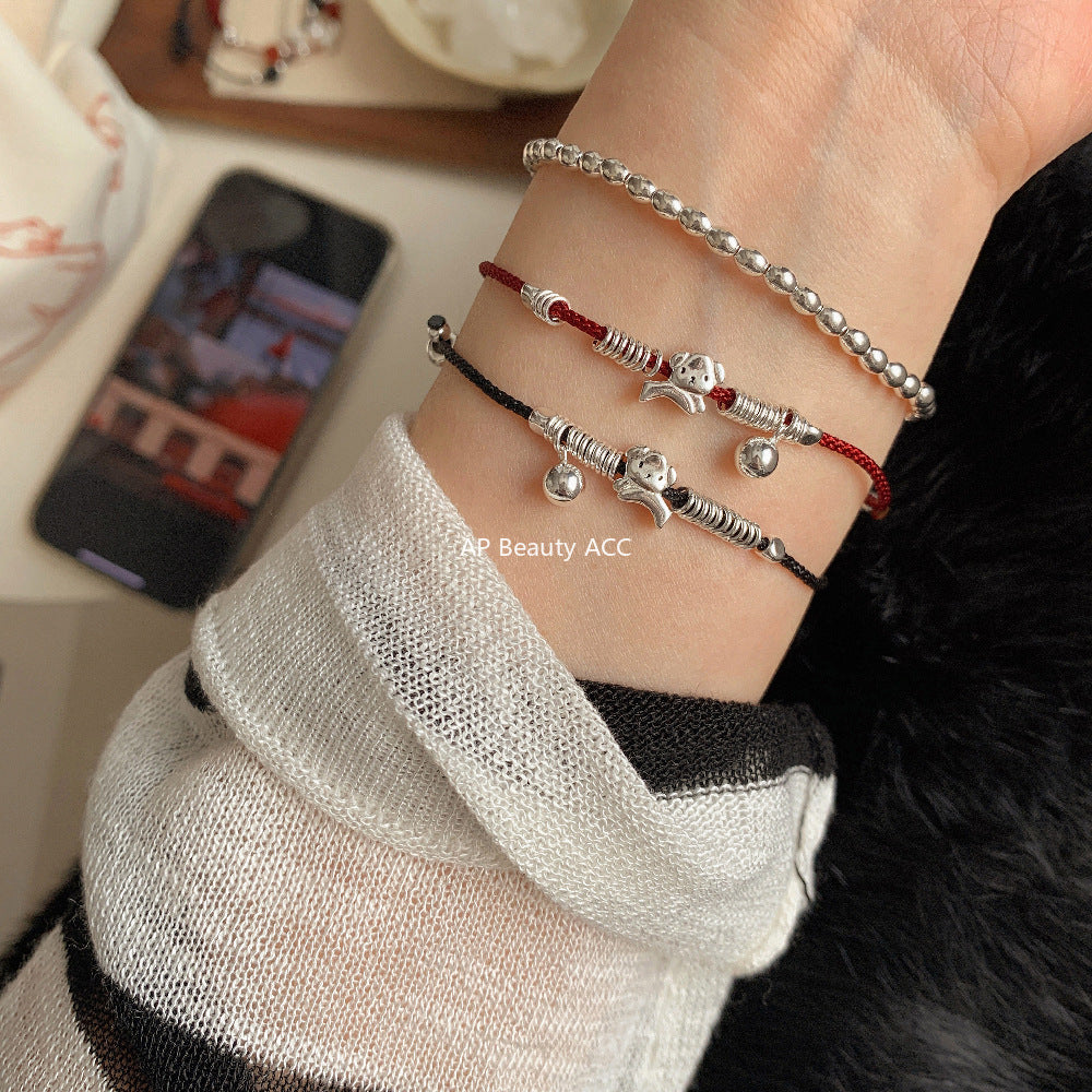 C廠-國朝新中式古風如意歲歲平安狗狗吉祥大象小象編繩手鍊S925純銀「1603-1605-1606」25.11-2