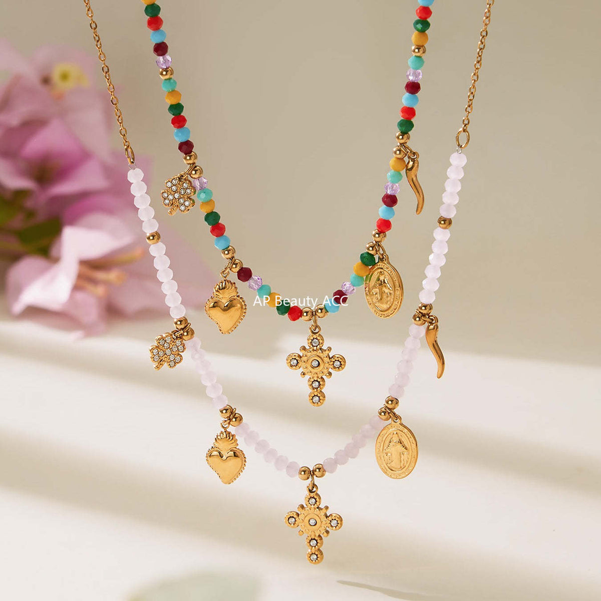 B廠-天然切面水晶石飾品5A鋯石DIY多配件手鍊項鍊不鏽鋼套裝女「TXP481」25.11-4