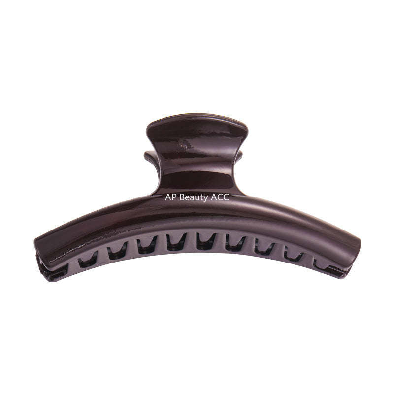 E廠-巧克力棕色蝴蝶結抓夾女2025新款高級感後腦勺髮夾盤髮鯊魚夾髮飾「27614」25.10-5