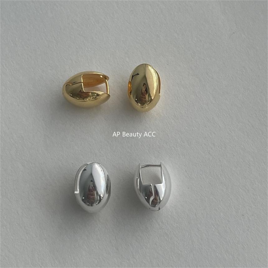 F廠-韓國韓版925純銀橢圓耳扣簡約冷淡風氣質ins風耳飾「C1220」25.10-1
