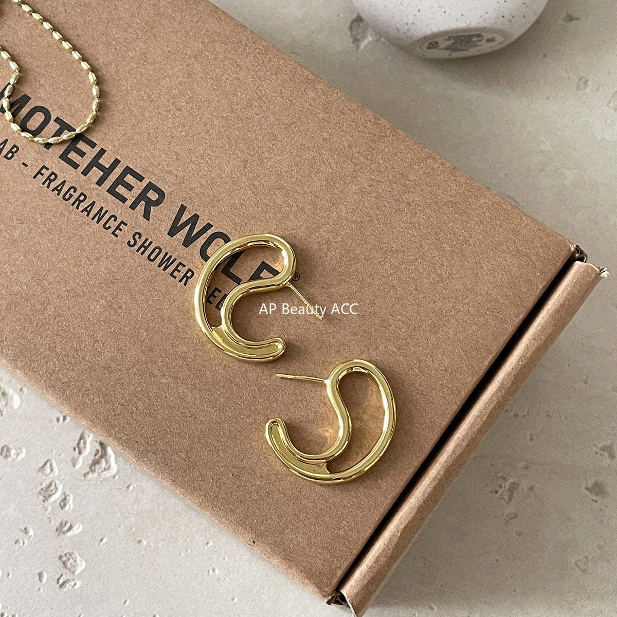 C廠-幾何C形銀針耳釘女時尚設計感高級秋冬耳環日韓時尚個性氣質耳飾「EH-4274」25.11-4