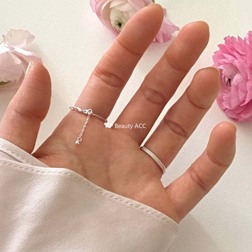 F廠-韓國韓版極簡925純銀 簡約ins潮人同款 橄欖珠戒指「J1621」25.12-1