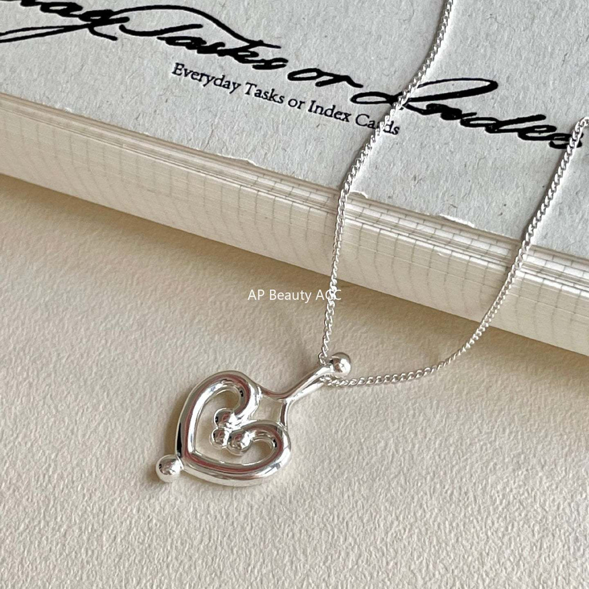 F廠-韓國韓版925純銀愛心項鍊簡約氣質百搭ins小紅書項鍊「B1382」25.11-3