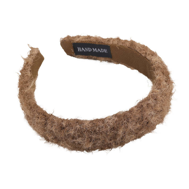 E廠-外出百搭毛絨髮箍女高級感洋氣時尚頭箍2025新款洗臉髮卡秋冬頭飾「26149」25.12-1