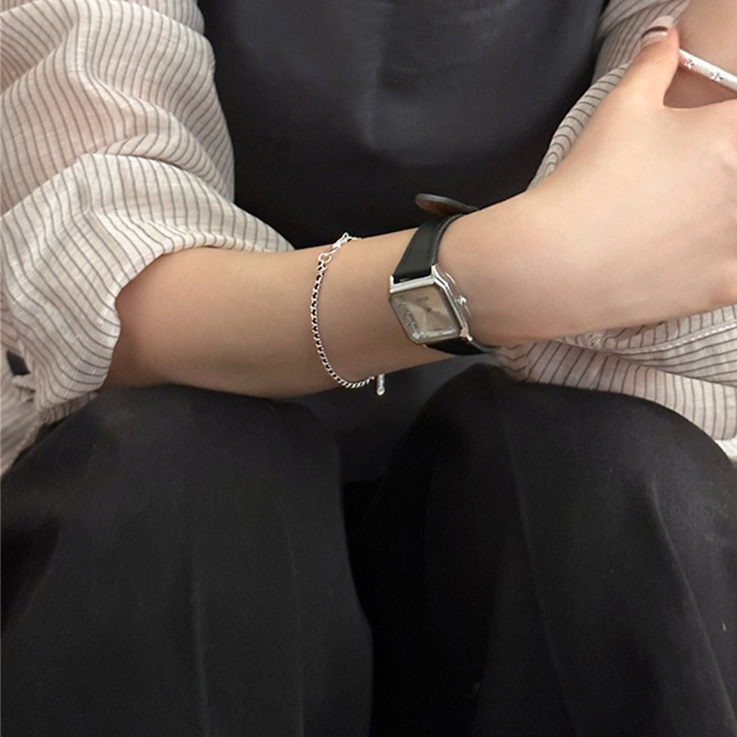 C廠-純銀手鍊女ins小眾設計韓版簡約個性復古網紅潮人冷淡風手飾「SL-482」25.09-4