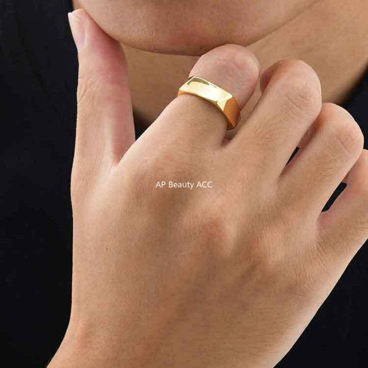 G廠-不鏽鋼男士小眾時尚個性簡約五邊形戒指黑色男士飾品「RC-915」25.10-5