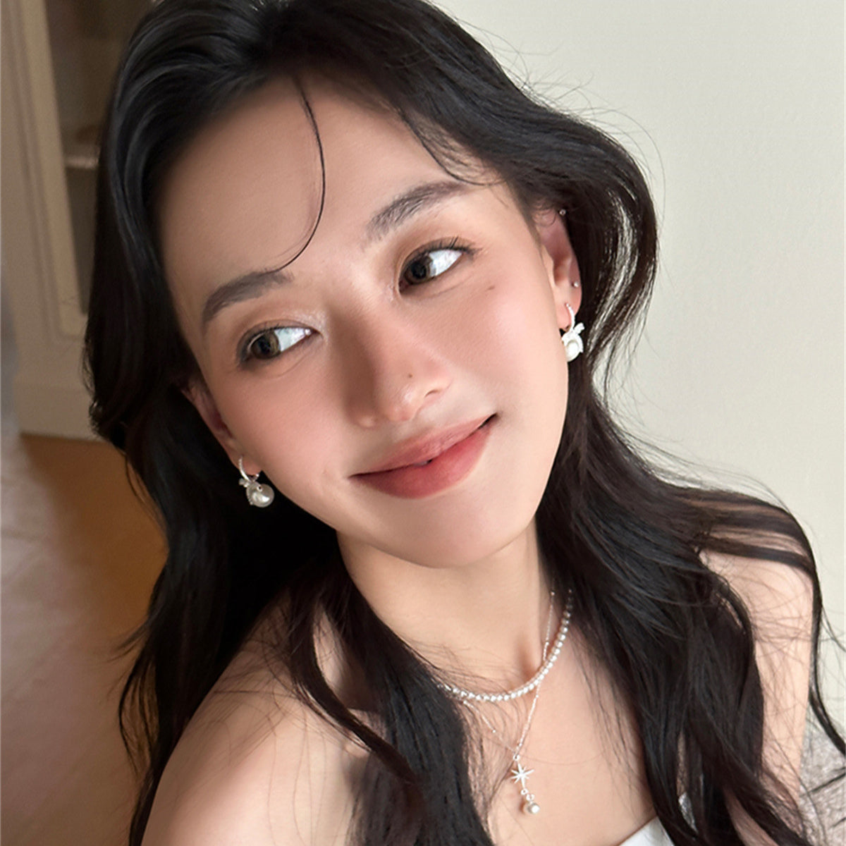 C廠-輕奢百搭鋯石蝴蝶結銀針耳環女氣質甜美珍珠耳扣小眾設計高級耳飾「EH-3754」25.08-4