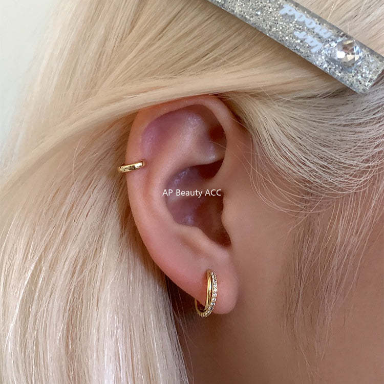 C廠-韓版ins莫比烏斯銀針耳環女小眾設計感高級鋯石耳圈簡約秋冬耳飾「EH-4132」25.10-5