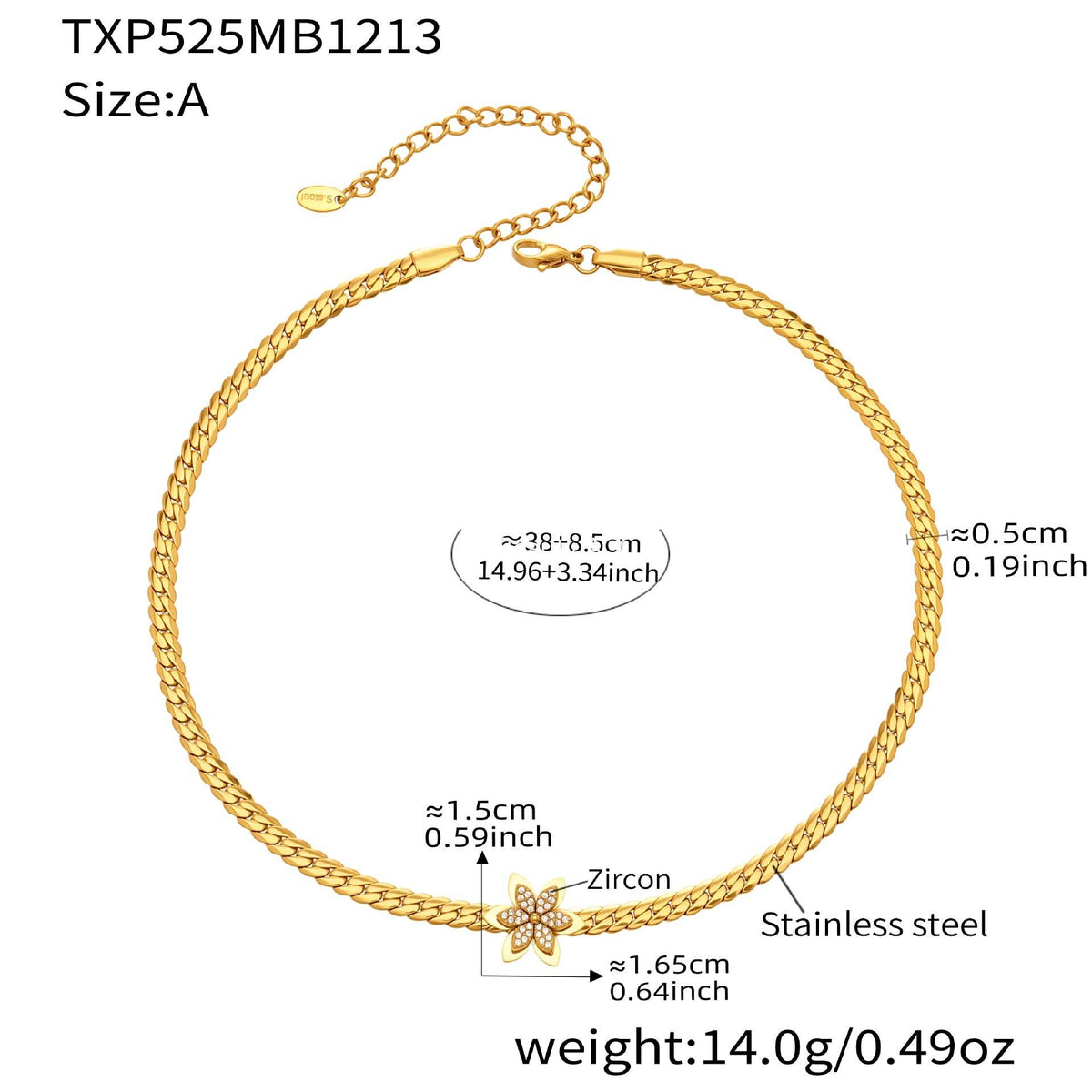 B廠-不鏽鋼超閃5A鋯石花朵吊墜項鍊手鍊INS小眾設計歐美熱銷新款飾品「TXP525」25.12-3