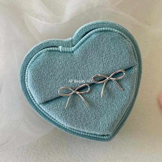 C廠-極簡日常蝴蝶結耳釘女輕奢氣質小香風網紅銀針耳環少女高級感耳飾「EH-4263」25.11-3