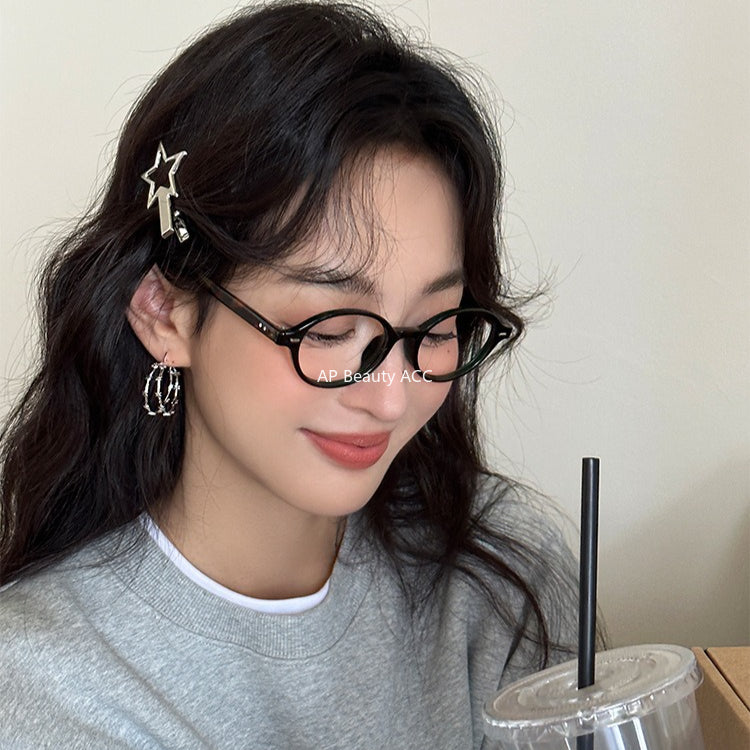 C廠-甜酷簡約星星耳環女時尚復古港風氣質荊棘銀針耳扣高級感秋冬耳飾「EH-4117」25.11-2