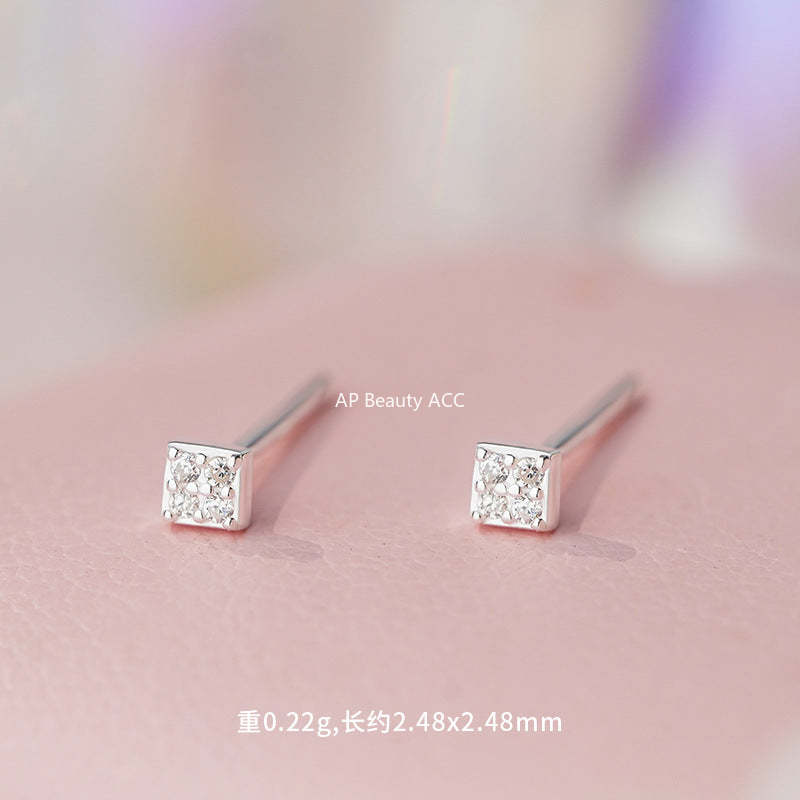 D廠-S999足銀愛心方形蝴蝶結圓形耳環輕奢小眾設計氣質清新耳飾批發「YC2652E_1」25.11-1