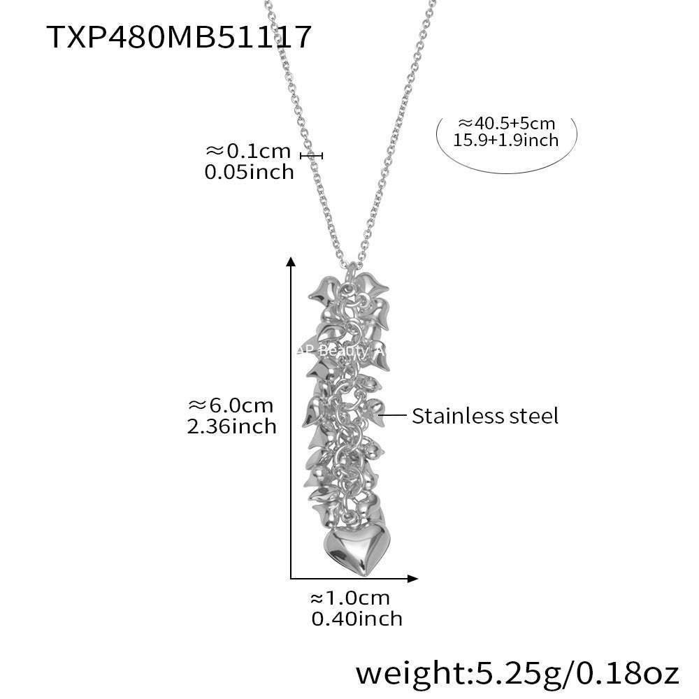 B廠-跨境熱銷款超多愛心手工項鍊耳環首飾套裝不鏽鋼鍍18k真金「TXP480」25.11-4