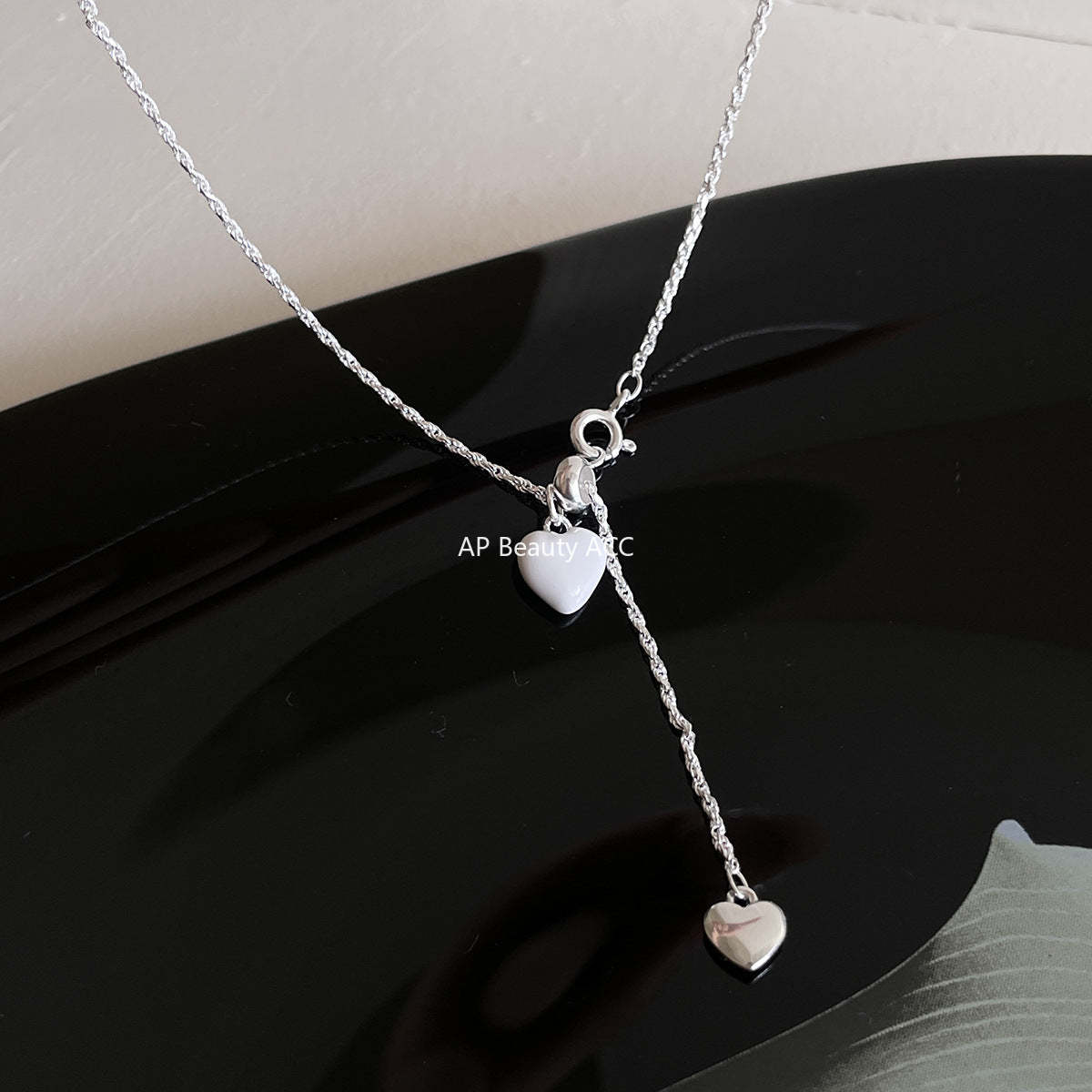 C廠-925純銀韓版抽拉式愛心吊墜項鍊女ins風簡約百搭OL通勤日常鎖骨鏈「XL-1222」25.11-1