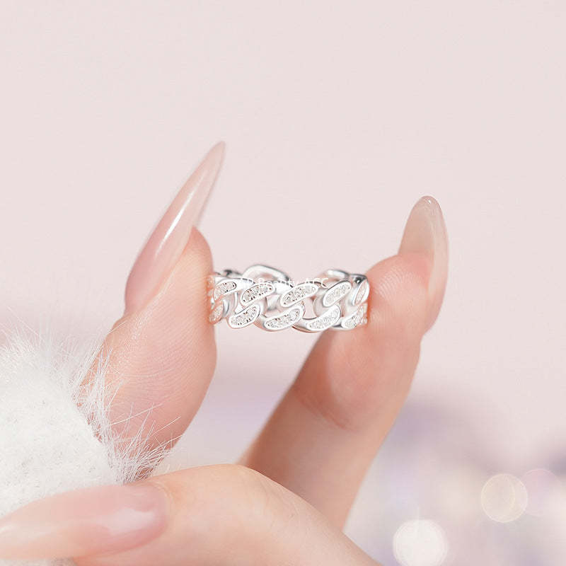D廠-S925純銀編織鏤空戒指簡約幾何高級溫柔時尚清新輕奢精緻手飾「YC3219R_1」25.11-3