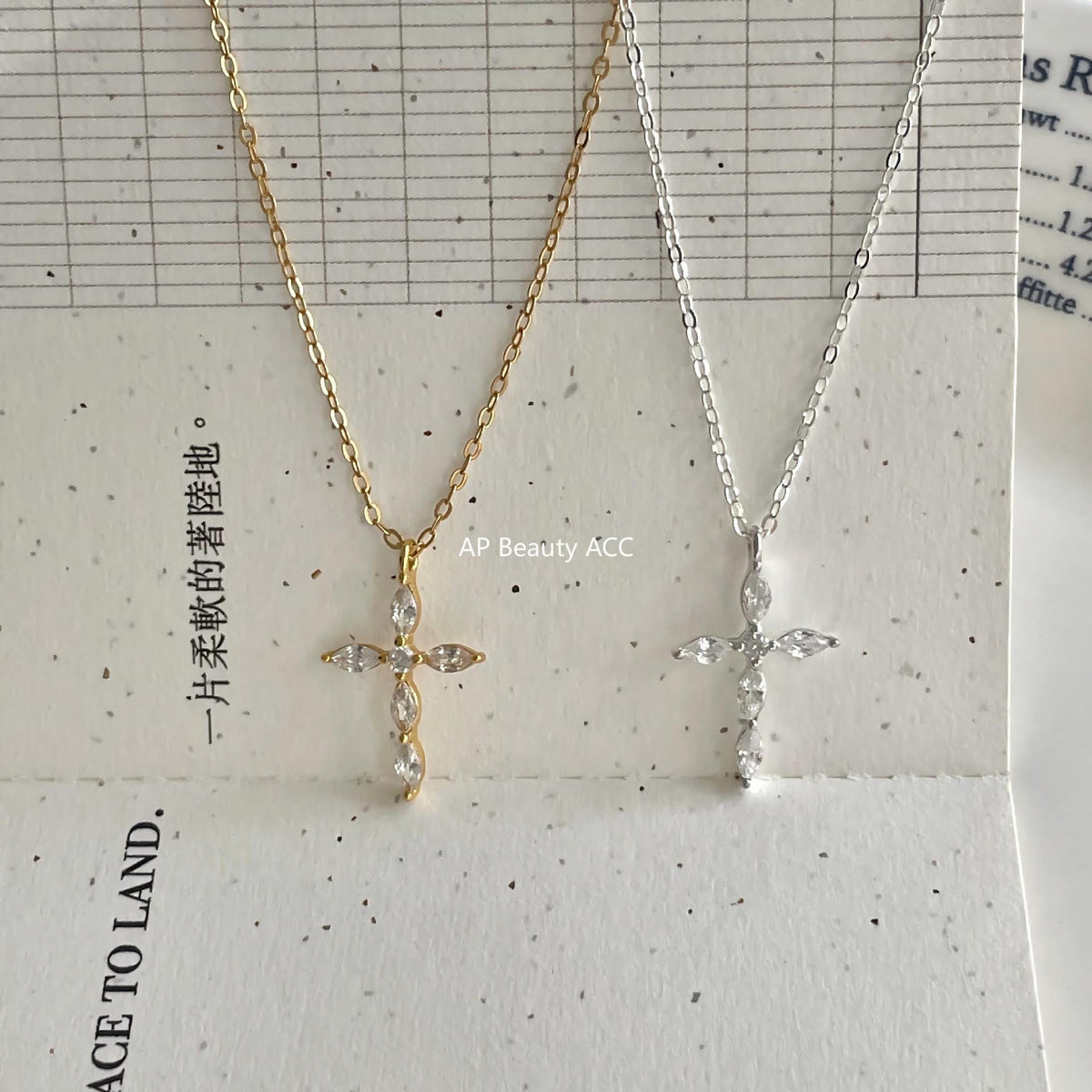 F廠-韓國韓版925純銀鋯石十字架項鍊簡約氣質ins小紅書項鍊「B1387」25.11-4