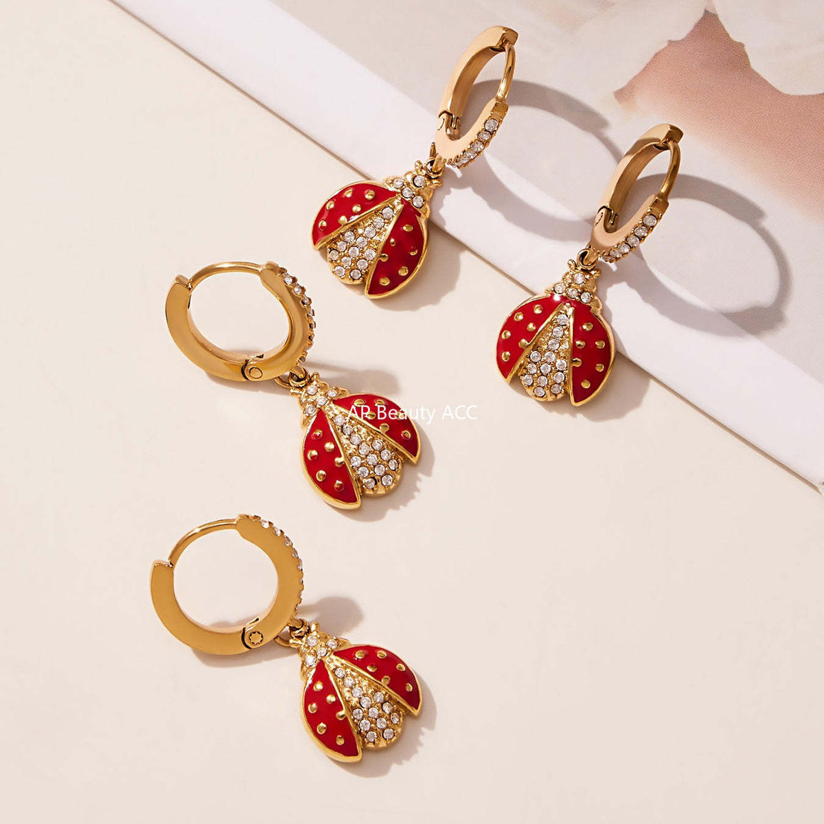 B廠-不鏽鋼5A鋯石滴油七星瓢蟲多配件吊墜項鍊手鍊耳環腳鏈套裝「TXP479」25.11-4