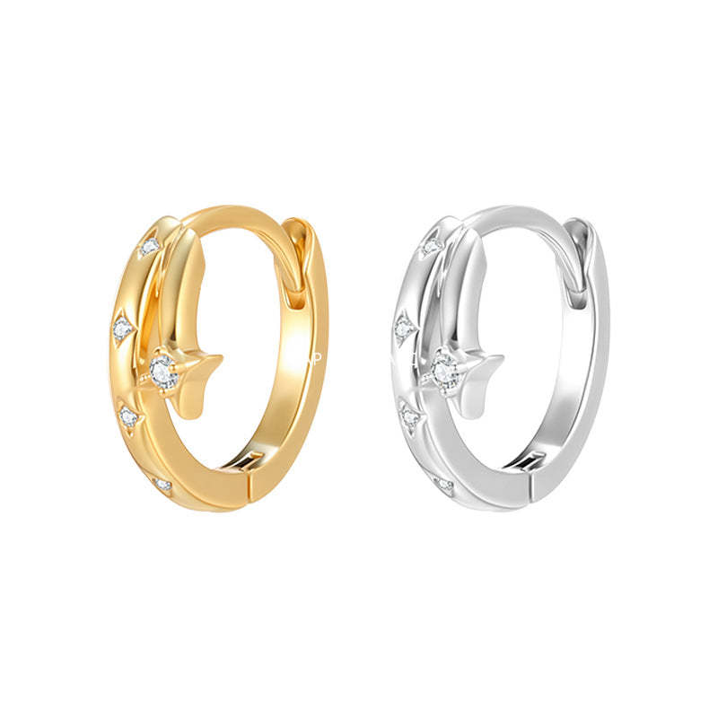 C廠-小眾輕奢四芒星耳環女設計感時尚氣質銀針耳環簡約百搭高級感耳飾「EH-4336」25.11-4