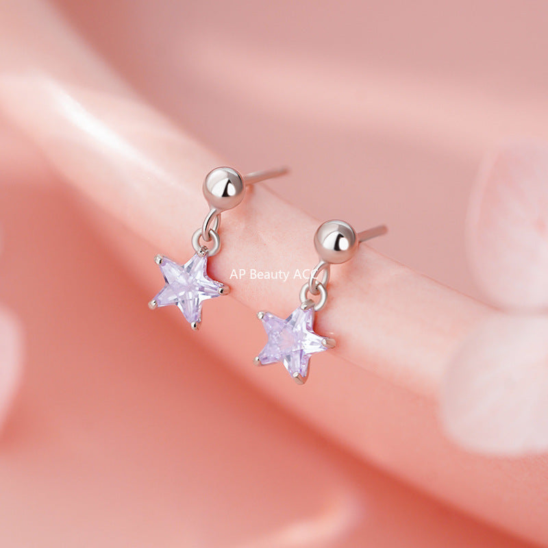 D廠-S925純銀星星耳環小清新韓風個性獨特氣質高級輕奢小眾耳飾耳釘「YC5998E_1」25.11-2