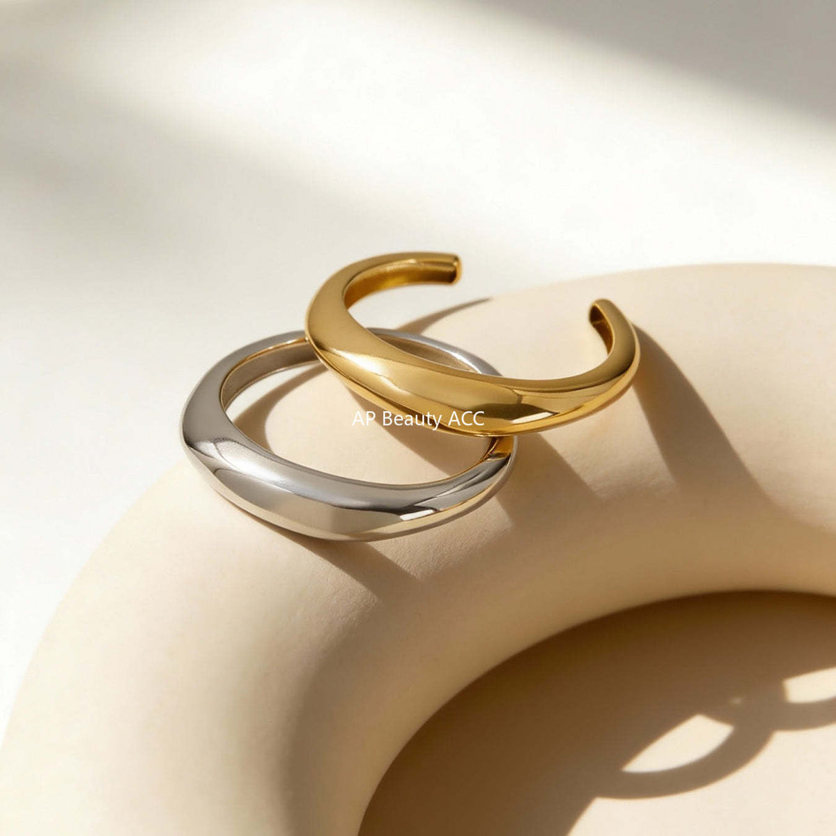 B廠-不鏽鋼鋯石花朵愛心吊墜手鐲C型斜角高拋光 光面百搭手環鍍18k金「Z516-Z517」25.12-2