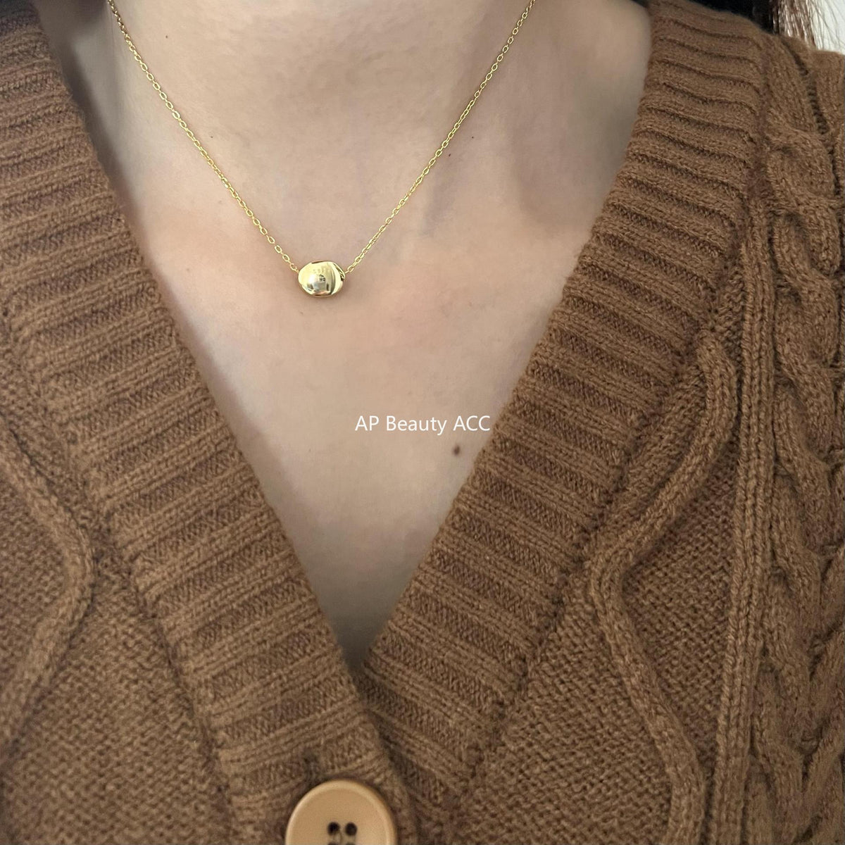 F廠-韓國韓版簡約銀飾 925純銀項鍊 小豆丁個性設計款項鍊「B1002」25.12-1