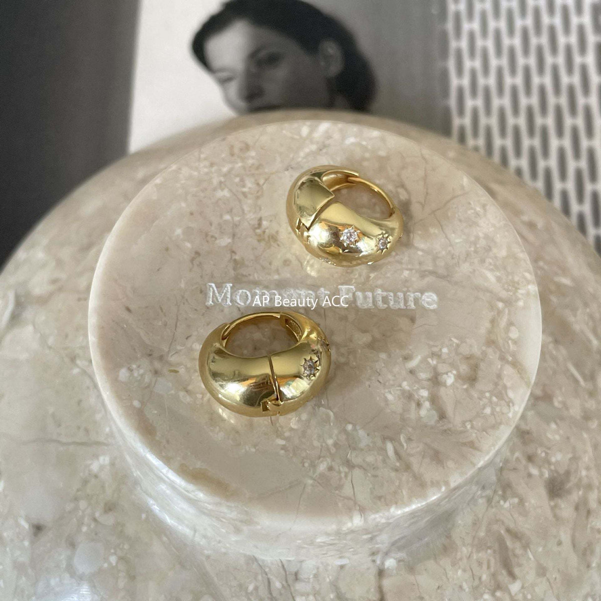 F廠-韓國韓版925純銀鋯石耳環U型簡約時尚氣質ins風耳環「C1186」25.12-3