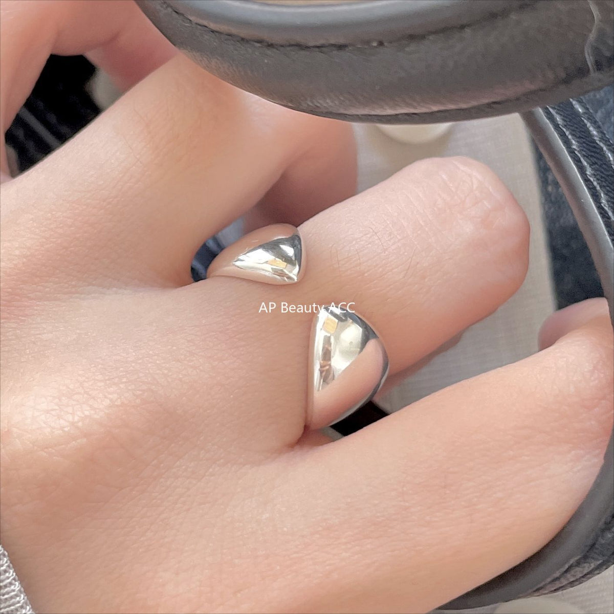 F廠-韓版飾品925純銀水滴對稱戒指個性小紅書設計感INS戒指指「J1902」25.12-2