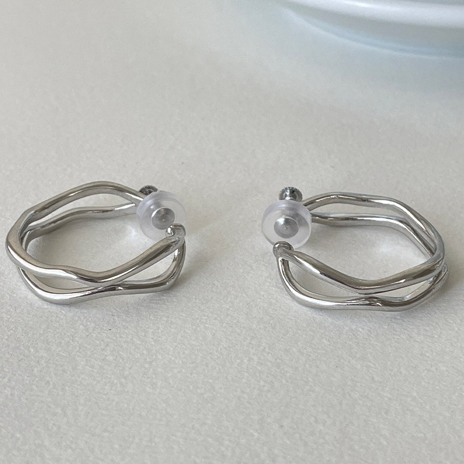 C廠-極簡百搭雙層不規則耳夾女小眾高級感時尚耳環精緻氣質秋冬耳飾「EJ-60」25.12-3