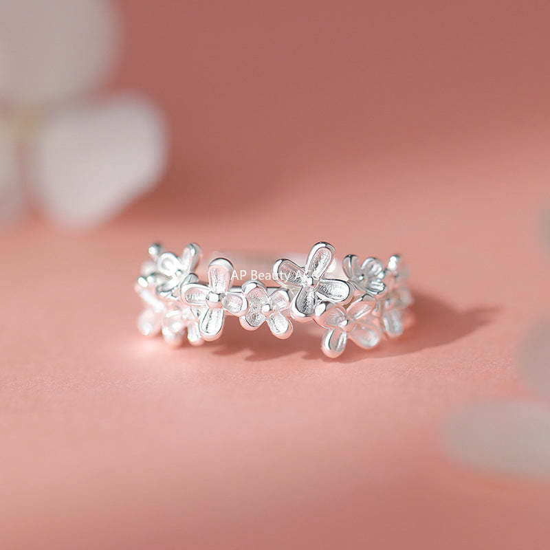 D廠-S999足銀桂花戒指清新森系唯美氛圍感溫柔日常通勤手飾戒指批發「YC3087R_1」25.11-3