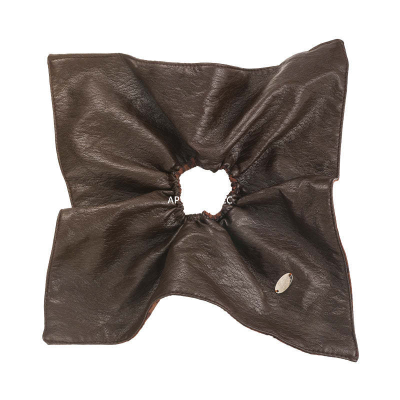 E廠-韓國ins風咖色豹紋拼接大腸髮圈女秋冬氛圍感氣質低馬尾頭繩髮飾「27622」25.11-1