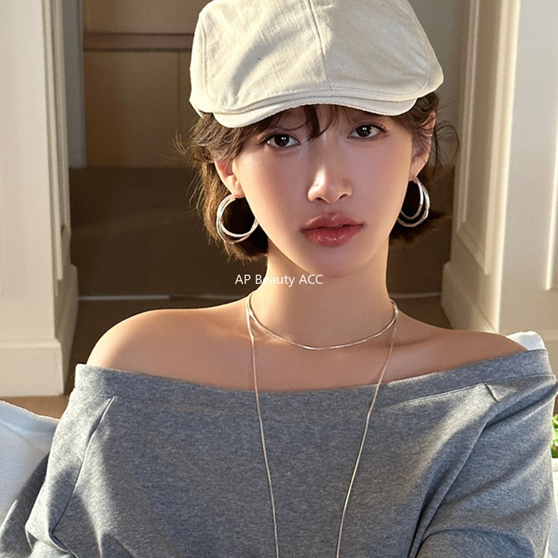 C廠-極簡高級感大耳圈女2025新款爆款時尚百搭耳環簡約小眾設計感耳飾「EH-4033」25.11-1