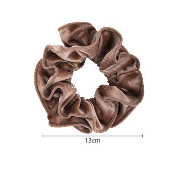 E廠-氣質絲絨木耳邊雙層大腸髮圈女扎頭髮繩低丸子頭繩皮筋髮飾秋冬「26173」25.11-1