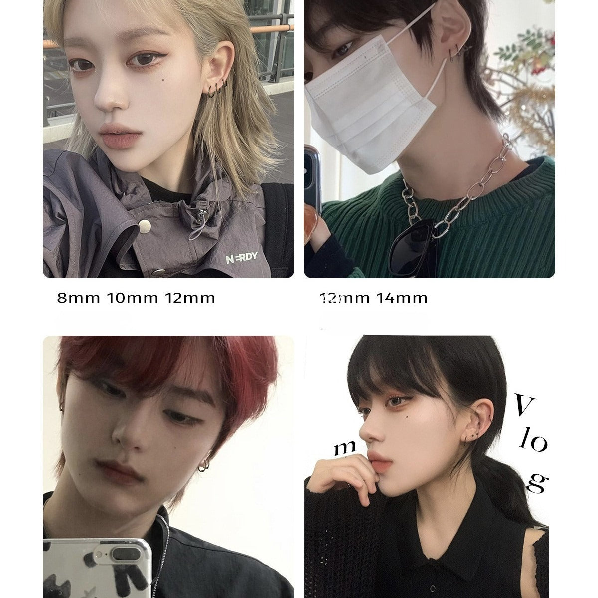 C廠-S99純銀素圈耳環女精緻小巧中性風新款耳扣小眾設計高級感耳骨釘「EH-2308」25.10-3