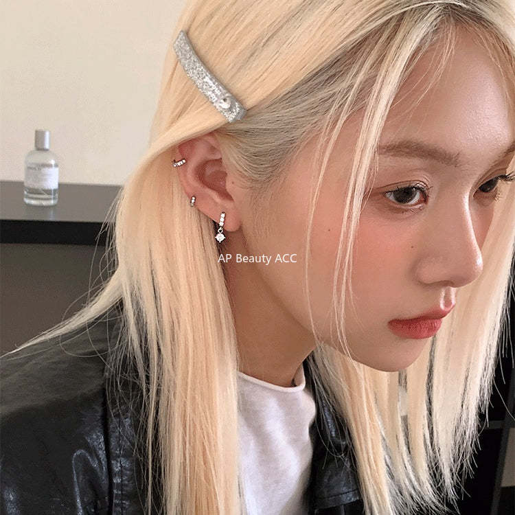 C廠-超閃水滴吊墜鋯石耳環女極簡日常高級感鈦鋼耳扣輕奢百搭秋冬耳飾「EH-4258」25.11-3