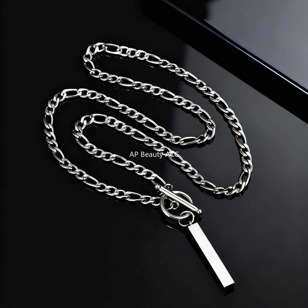 G廠-不鏽鋼韓系極簡街頭風NK鏈OT扣長方條項鍊年輕人潮流首飾「NC-158」25.12-2