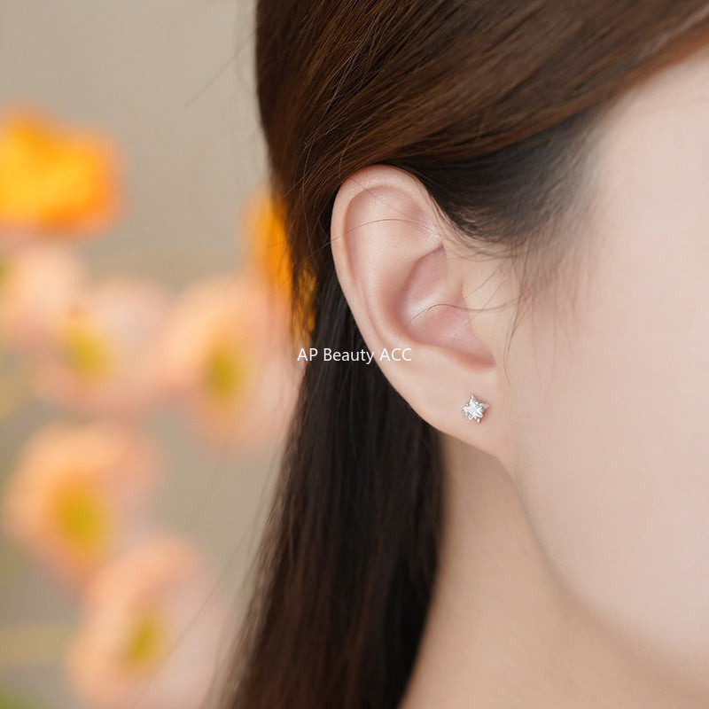 D廠-S999足銀新款星星藍鋯粉鋯白鋯耳環女簡約輕奢精緻高級耳釘「YC4910E_1」25.11-2