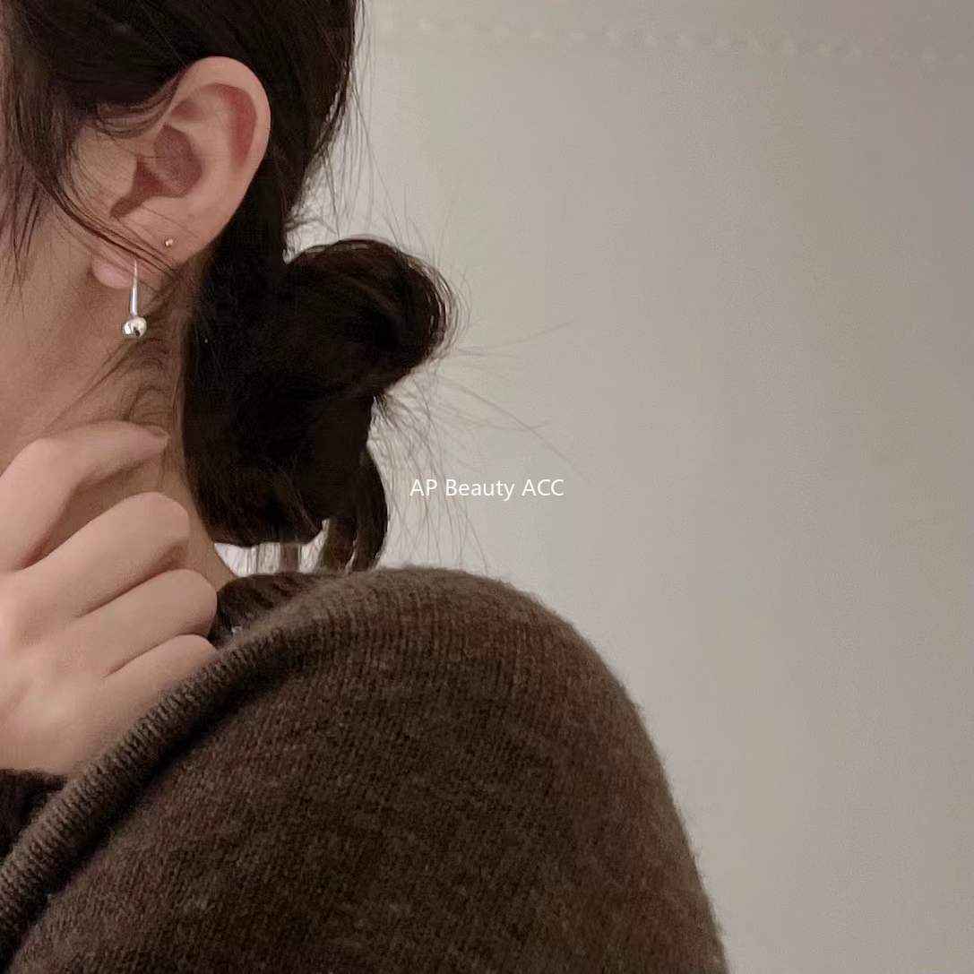 F廠-歐美跨境韓國清新S925純銀INS簡約圓珠耳扣個性耳釘「C883」25.12-1