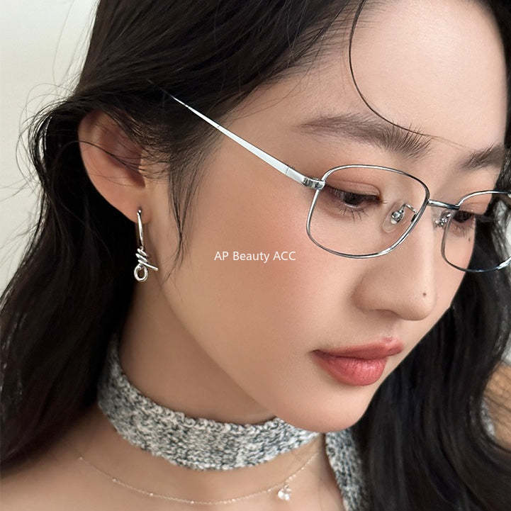 C廠-酷颯冷淡風獨特繩結耳扣女幾何個性冷淡風銀針耳扣輕奢高級感耳飾「EH-4395」25.12-2